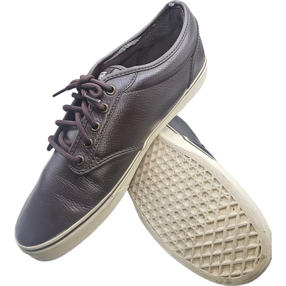 VANS Classic TC9R Chocolate Brown Leather Sneakers Mens 12 - Picture 5 of 10